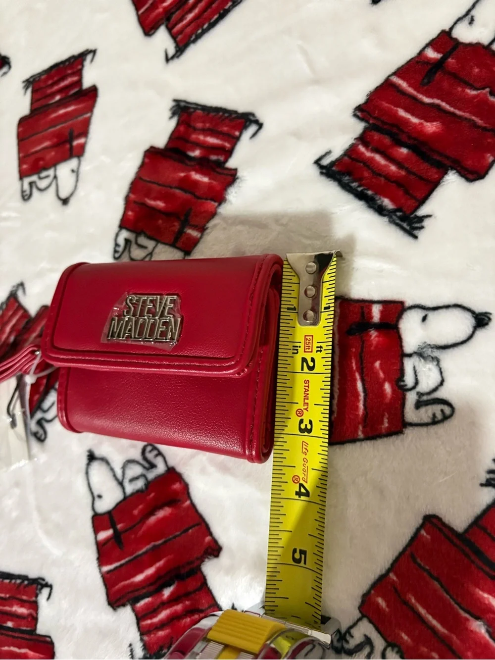 Steve Madden Red Wristlet Wallet with Logo Plate